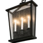 Meyda Lighting Kitzi 17" 3-Light Wrought Iron Tapered Wall Sconce With Clear Seeded Shade Glass