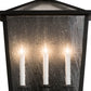 Meyda Lighting Kitzi 17" 3-Light Wrought Iron Tapered Wall Sconce With Clear Seeded Shade Glass
