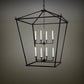 Meyda Lighting Kitzi 189861 51" 8-Light Textured Black Tapered Pendant Light With White Faux Candlelight