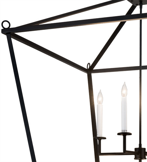 Meyda Lighting Kitzi 189861 51" 8-Light Textured Black Tapered Pendant Light With White Faux Candlelight