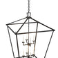Meyda Lighting Kitzi 190127 51" 8-Light Textured Black Tapered Pendant Light With White Faux Candlelight