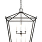 Meyda Lighting Kitzi 190127 51" 8-Light Textured Black Tapered Pendant Light With White Faux Candlelight