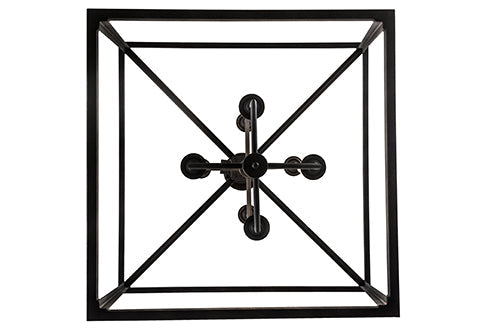 Meyda Lighting Kitzi 190127 51" 8-Light Textured Black Tapered Pendant Light With White Faux Candlelight