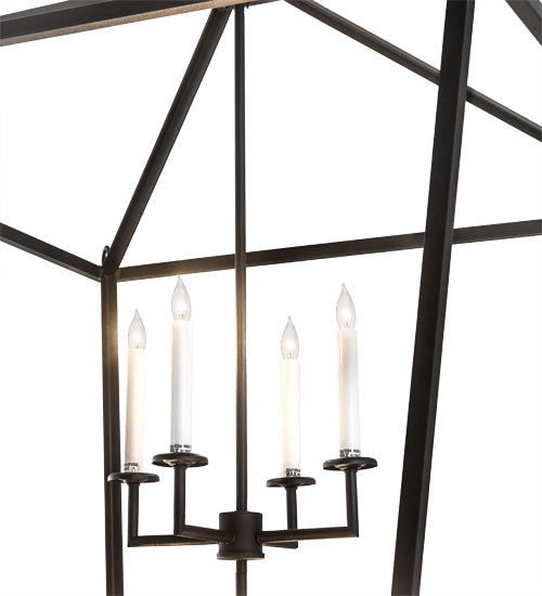 Meyda Lighting Kitzi 190127 51" 8-Light Textured Black Tapered Pendant Light With White Faux Candlelight