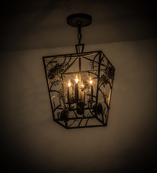 Meyda Lighting Kitzi 20" 4-Light Chestnut Pinecone Pendant Light