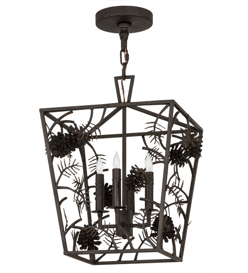 Meyda Lighting Kitzi 20" 4-Light Chestnut Pinecone Pendant Light