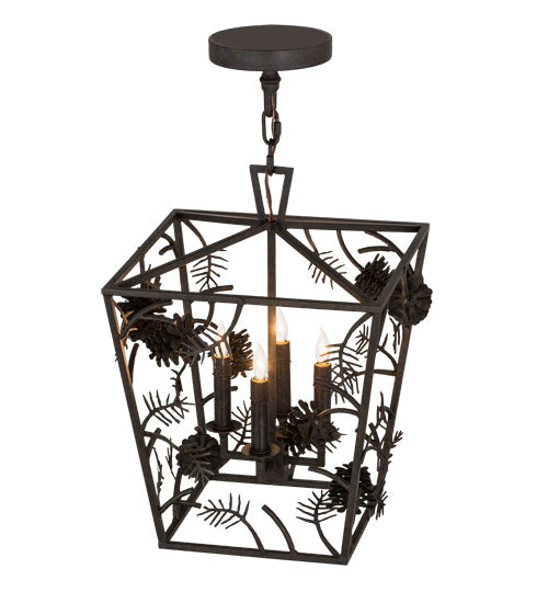 Meyda Lighting Kitzi 20" 4-Light Chestnut Pinecone Pendant Light