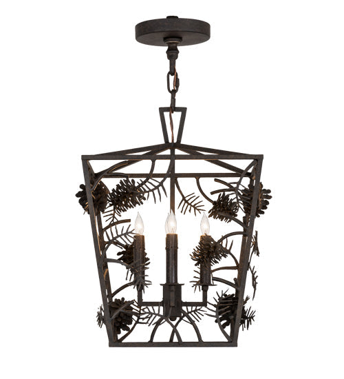 Meyda Lighting Kitzi 20" 4-Light Chestnut Pinecone Pendant Light