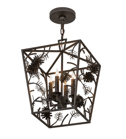 Meyda Lighting Kitzi 20" 4-Light Chestnut Pinecone Pendant Light