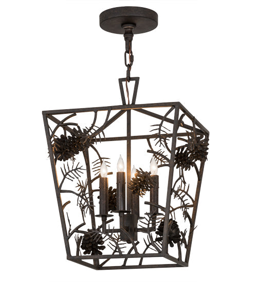Meyda Lighting Kitzi 20" 4-Light Chestnut Pinecone Pendant Light