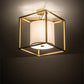Meyda Lighting Kitzi 20" Brushed Brass Cilindro Semi-flush Mount Light With White Textrene & Statuario Idalight Shade