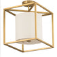Meyda Lighting Kitzi 20" Brushed Brass Cilindro Semi-flush Mount Light With White Textrene & Statuario Idalight Shade