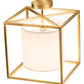 Meyda Lighting Kitzi 20" Brushed Brass Cilindro Semi-flush Mount Light With White Textrene & Statuario Idalight Shade