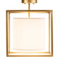 Meyda Lighting Kitzi 20" Brushed Brass Cilindro Semi-flush Mount Light With White Textrene & Statuario Idalight Shade