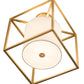 Meyda Lighting Kitzi 20" Brushed Brass Cilindro Semi-flush Mount Light With White Textrene & Statuario Idalight Shade