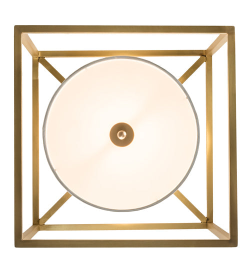 Meyda Lighting Kitzi 20" Brushed Brass Cilindro Semi-flush Mount Light With White Textrene & Statuario Idalight Shade