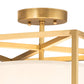 Meyda Lighting Kitzi 20" Brushed Brass Cilindro Semi-flush Mount Light With White Textrene & Statuario Idalight Shade