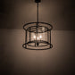 Meyda Lighting Kitzi 22" 3-Light Mirror Black Cilindro Pendant Light With Clear Crystal Idalight Shade Glass