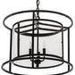 Meyda Lighting Kitzi 22" 3-Light Mirror Black Cilindro Pendant Light With Clear Crystal Idalight Shade Glass
