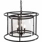 Meyda Lighting Kitzi 22" 3-Light Mirror Black Cilindro Pendant Light With Clear Crystal Idalight Shade Glass