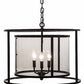 Meyda Lighting Kitzi 22" 3-Light Mirror Black Cilindro Pendant Light With Clear Crystal Idalight Shade Glass