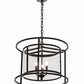 Meyda Lighting Kitzi 22" 3-Light Mirror Black Cilindro Pendant Light With Clear Crystal Idalight Shade Glass