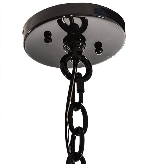 Meyda Lighting Kitzi 22" 3-Light Mirror Black Cilindro Pendant Light With Clear Crystal Idalight Shade Glass