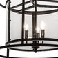 Meyda Lighting Kitzi 22" 3-Light Mirror Black Cilindro Pendant Light With Clear Crystal Idalight Shade Glass
