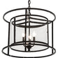 Meyda Lighting Kitzi 22" 3-Light Mirror Black Cilindro Pendant Light With Clear Crystal Idalight Shade Glass
