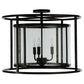 Meyda Lighting Kitzi 22" Mirror Black Cilindro Flush Mount Light With Crystal Clear Idalight Shade Glass