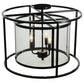 Meyda Lighting Kitzi 22" Mirror Black Cilindro Flush Mount Light With Crystal Clear Idalight Shade Glass