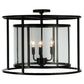 Meyda Lighting Kitzi 22" Mirror Black Cilindro Flush Mount Light With Crystal Clear Idalight Shade Glass