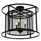 Meyda Lighting Kitzi 22" Mirror Black Cilindro Flush Mount Light With Crystal Clear Idalight Shade Glass