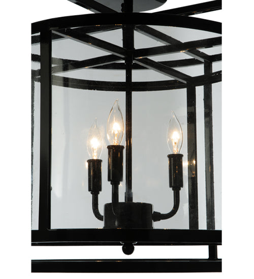 Meyda Lighting Kitzi 22" Mirror Black Cilindro Flush Mount Light With Crystal Clear Idalight Shade Glass