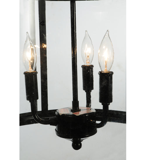 Meyda Lighting Kitzi 22" Mirror Black Cilindro Flush Mount Light With Crystal Clear Idalight Shade Glass