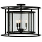 Meyda Lighting Kitzi 22" Mirror Black Cilindro Flush Mount Light With Crystal Clear Idalight Shade Glass