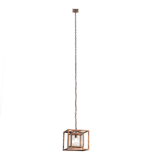 Meyda Lighting Kitzi 23" Hanna Copper Box Pendant Light With Clear Rainstone Idalight Shade