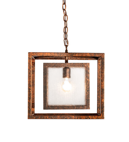 Meyda Lighting Kitzi 23" Hanna Copper Box Pendant Light With Clear Rainstone Idalight Shade