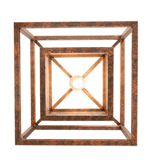Meyda Lighting Kitzi 23" Hanna Copper Box Pendant Light With Clear Rainstone Idalight Shade