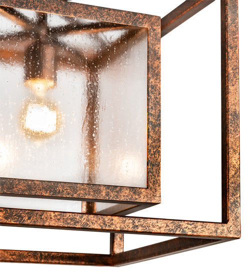 Meyda Lighting Kitzi 23" Hanna Copper Box Pendant Light With Clear Rainstone Idalight Shade