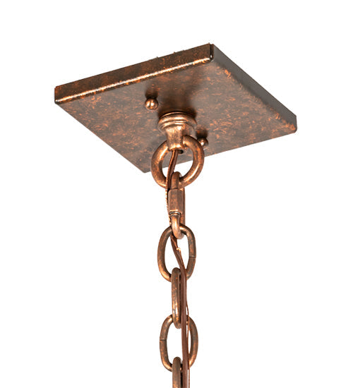 Meyda Lighting Kitzi 23" Hanna Copper Box Pendant Light With Clear Rainstone Idalight Shade