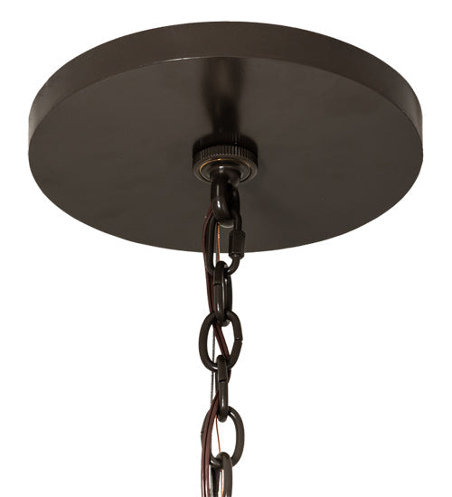 Meyda Lighting Kitzi 24"Sq 4-Light Timeless Bronze Tapered Pendant Light With White Faux Candlelight