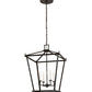 Meyda Lighting Kitzi 24"Sq 4-Light Timeless Bronze Tapered Pendant Light With White Faux Candlelight