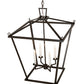 Meyda Lighting Kitzi 24"Sq 4-Light Timeless Bronze Tapered Pendant Light With White Faux Candlelight