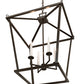 Meyda Lighting Kitzi 24"Sq 4-Light Timeless Bronze Tapered Pendant Light With White Faux Candlelight