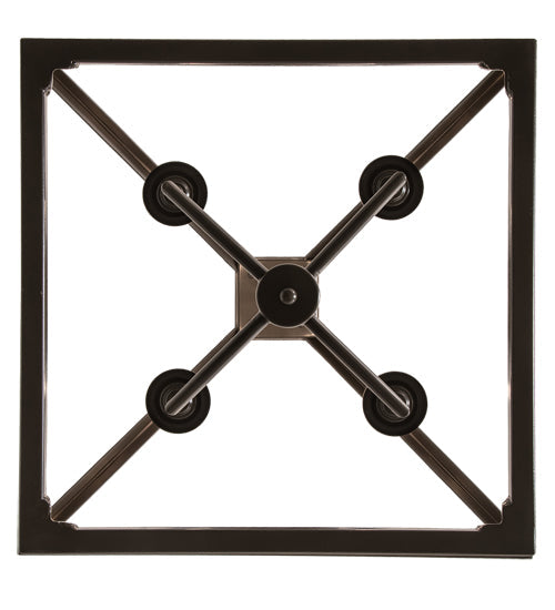 Meyda Lighting Kitzi 24"Sq 4-Light Timeless Bronze Tapered Pendant Light With White Faux Candlelight