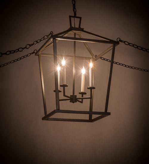 Meyda Lighting Kitzi 29" 4-Light Timeless Bronze Tapered Pendant Light With White Faux Candlelight