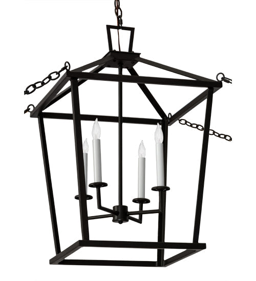 Meyda Lighting Kitzi 29" 4-Light Timeless Bronze Tapered Pendant Light With White Faux Candlelight