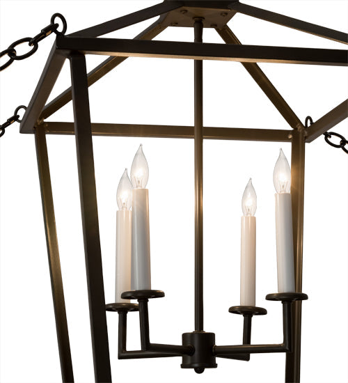 Meyda Lighting Kitzi 29" 4-Light Timeless Bronze Tapered Pendant Light With White Faux Candlelight