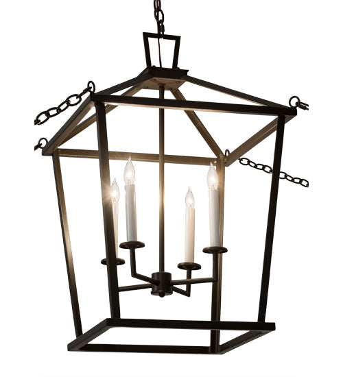 Meyda Lighting Kitzi 29" 4-Light Timeless Bronze Tapered Pendant Light With White Faux Candlelight